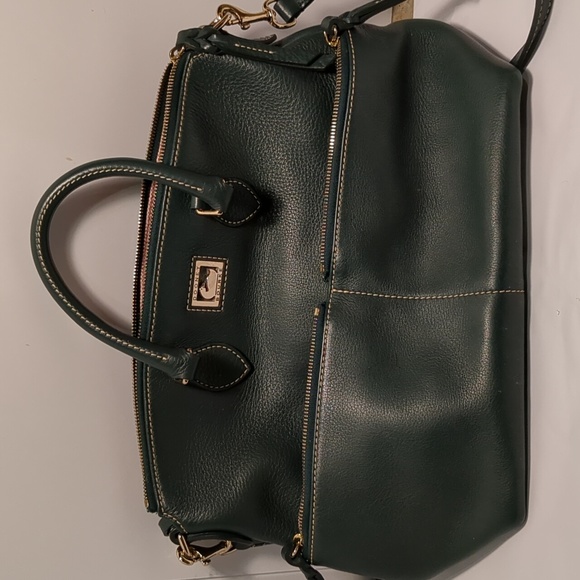 Dooney &Bourke Dillen Hunter green pebbled leather satchel - Picture 6 of 12